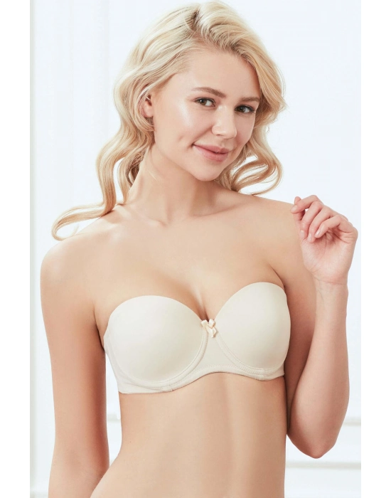 Balenli Desteksiz Dolgusuz Askısız Straplez Günlük Klasik T-shirt Sütyeni