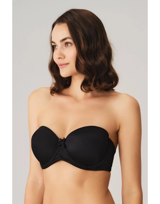 Balenli Desteksiz Dolgusuz Askısız Straplez Yumuşak Süngerli Günlük Klasik T-shirt Sütyeni