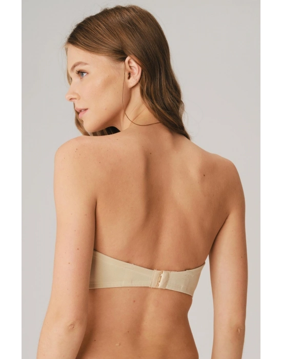 Balenli Desteksiz Dolgusuz Askısız Straplez Yumuşak Süngerli Günlük Klasik T-shirt Sütyeni