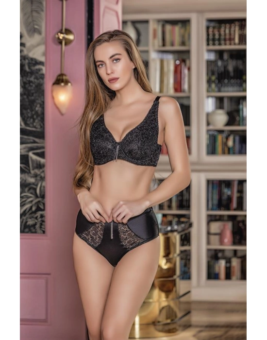 Balenli Kapsız Simli Toparlayıcı Sütyen Siyah (brf11530)