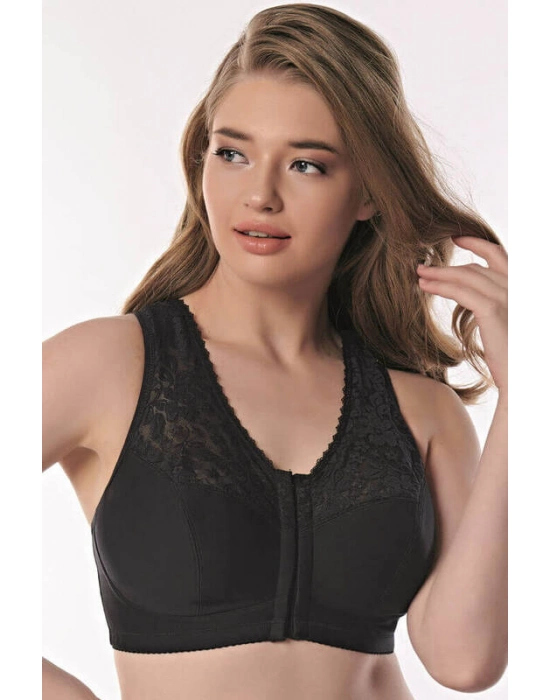 Balensiz Desteksiz Dolgusuz Geniş Askılı Toparlayıcı Önden Açılan Sırt Destekli Küçültücü Sütyen 3775