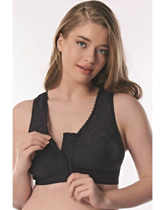 Balensiz Desteksiz Dolgusuz Geniş Askılı Toparlayıcı Önden Açılan Sırt Destekli Küçültücü Sütyen 3775