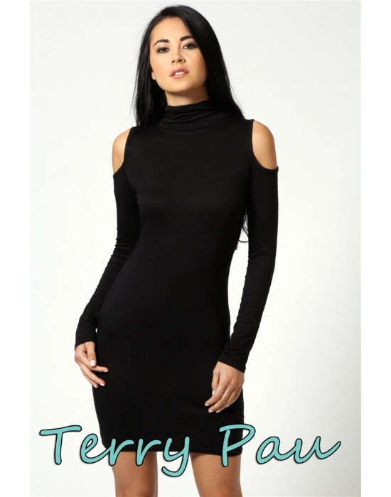 Beruflic B101177 Omuzu Açık Uzun Kollu Elbise