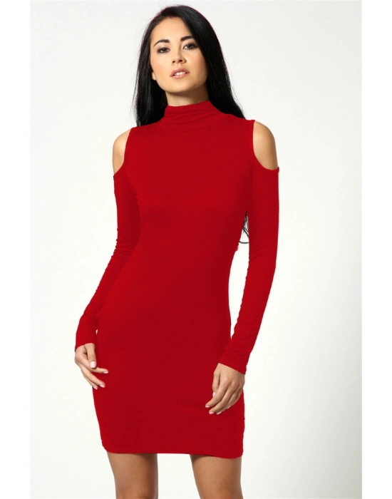 Beruflic B101177 Omuzu Açık Uzun Kollu Elbise