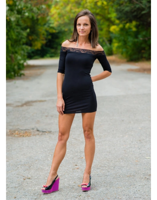 Beruflic B101182 Özel Dizayn Dantel Süslü Mini Elbise