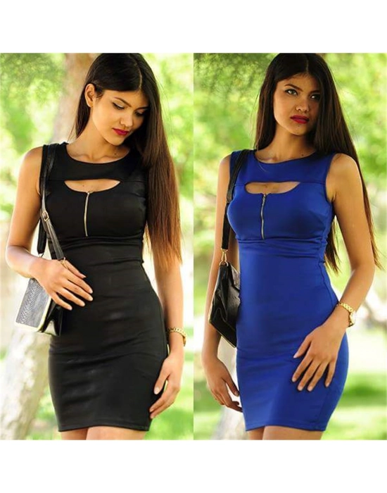 Beruflic B101283 Fermuar Detaylı Mini Elbise