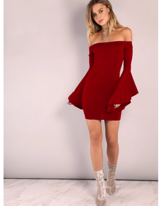 Beruflic B101320 İspanyol Kol Straplez Elbise