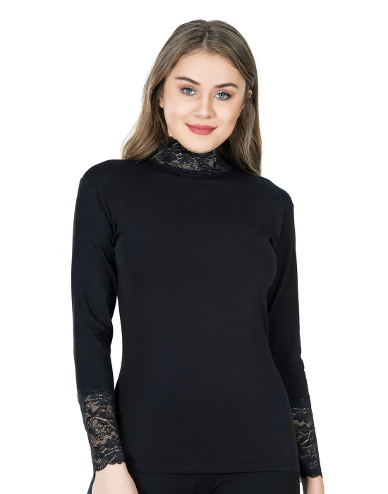 Beruflic Balıkçı Yaka Dantelli Kadın Tişört 278