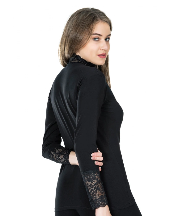 Beruflic Balıkçı Yaka Dantelli Kadın Tişört 278