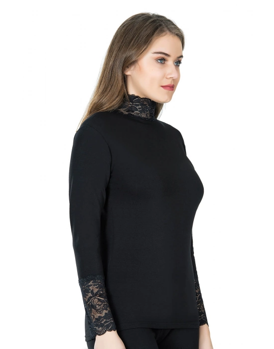 Beruflic Balıkçı Yaka Dantelli Kadın Tişört 278