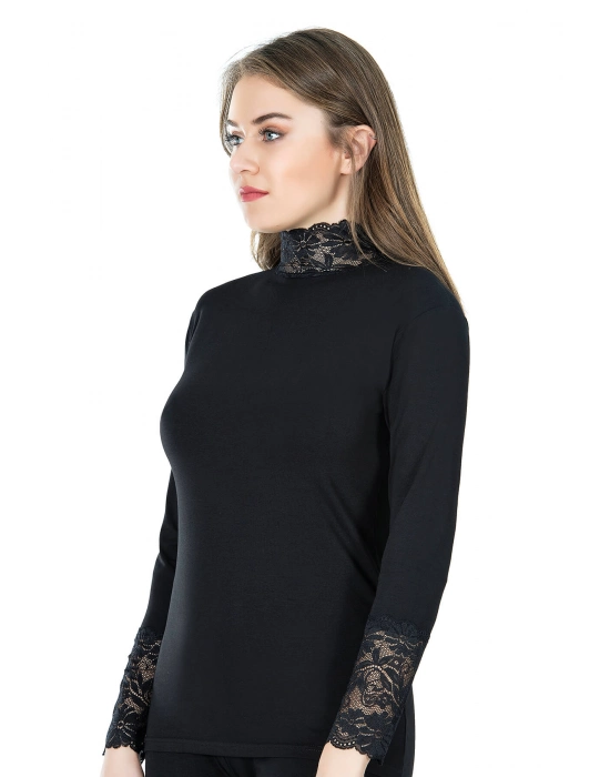 Beruflic Balıkçı Yaka Dantelli Kadın Tişört 278