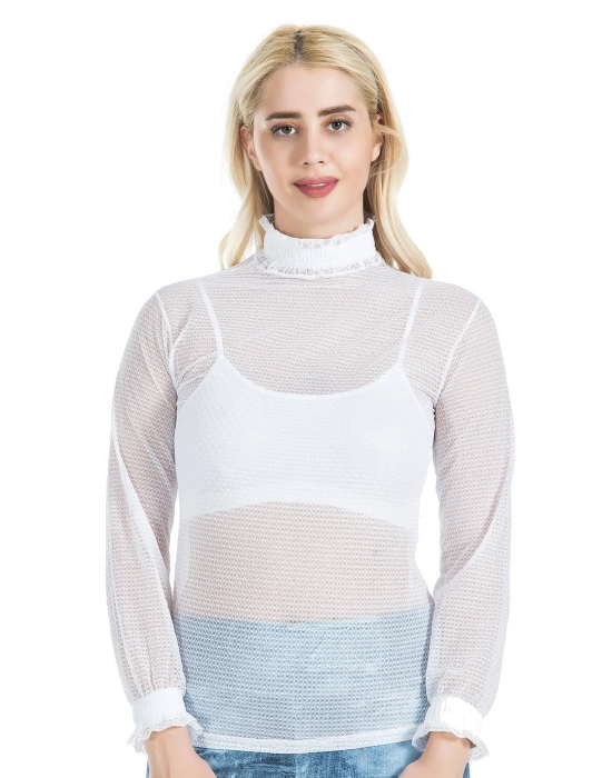 Beruflic Balıkçı Yaka File Transparan Detaylı Kadın Atlet 146