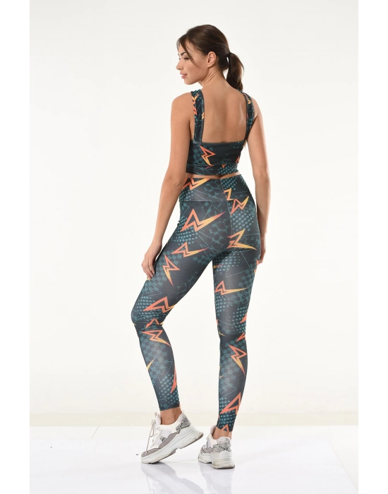 Beruflic Baskılı Büstiyer Tayt Takım 531