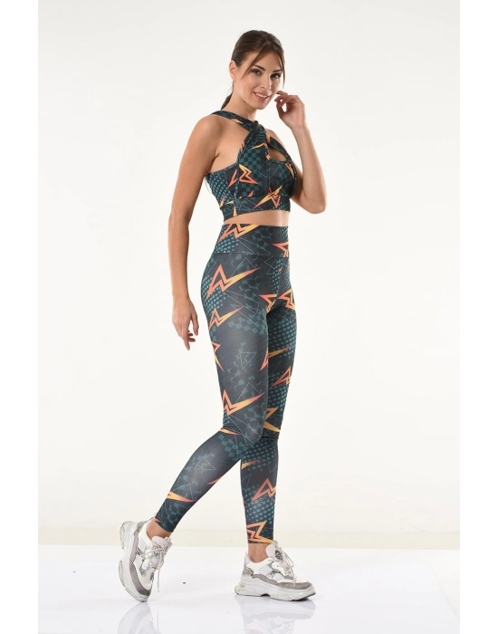 Beruflic Baskılı Büstiyer Tayt Takım 531