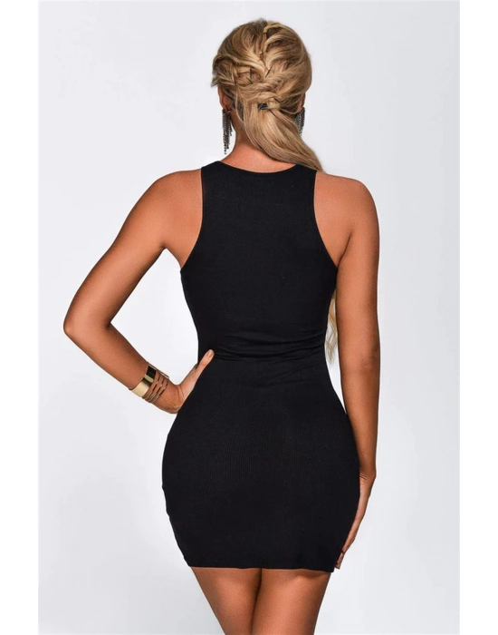 Beruflic Bayan Zincirli Siyah Mini Elbise