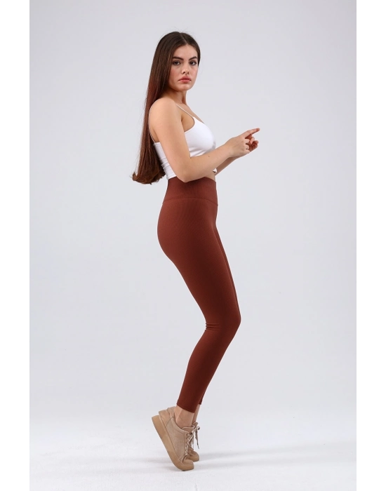 Beruflic Bordo Yüksek Bel Fitilli Tayt 0608