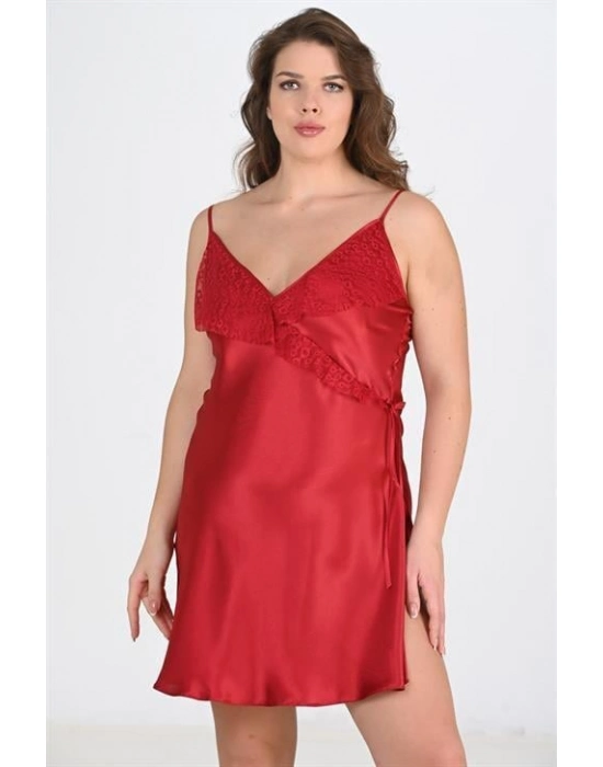 Beruflic Büyük Beden Bordo Gecelik 2107