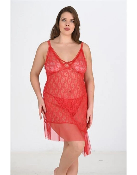 Beruflic Büyük Beden Kırmızı Gecelik