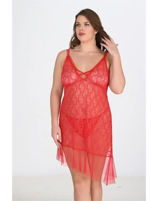 Beruflic Büyük Beden Kırmızı Gecelik