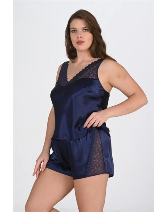 Beruflic Büyük Beden Lacivert Şort Takımı