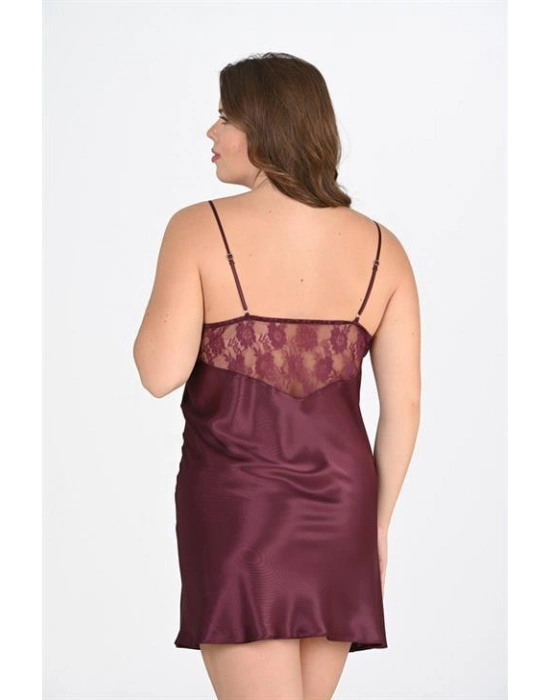 Beruflic Büyük Beden Mürdüm Gecelik 2108