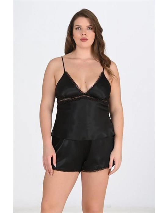 Beruflic Büyük Beden Siyah Şort Takımı