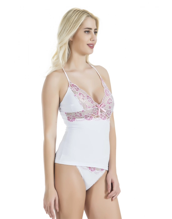 Beruflic Çapraz Askılı Güpür Dantelli Atlet Külot Takım 080