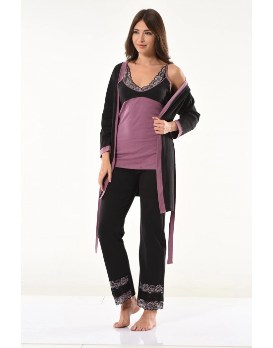 Beruflic Dantel Detaylı Gecelik Sabahlık Takım 1043