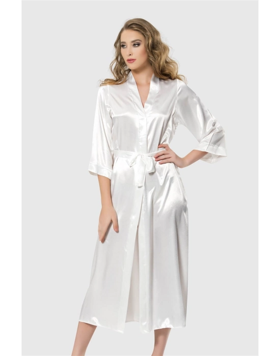 Beruflic  Ekru Uzun Saten Sabahlık