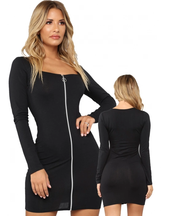 Beruflic Fermuarlı Mini Elbise