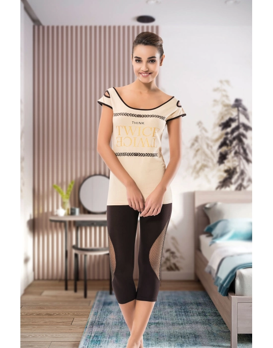 Beruflic Geniş Yaka Kadın Kapri Takım 1502