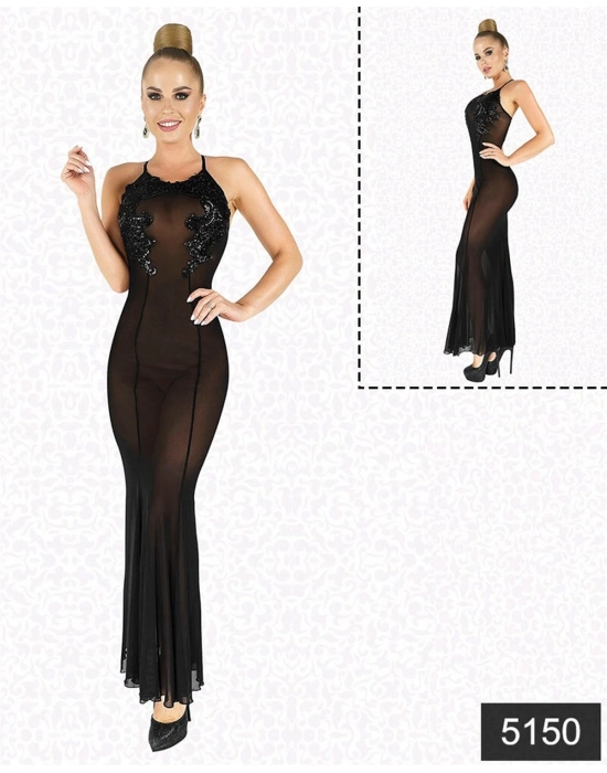 Beruflic Göğüs Dekoltesi Sim Güpürlü Gecelik