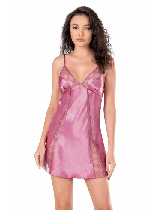 Beruflic  Gül Kurusu Kısa Saten Gecelik