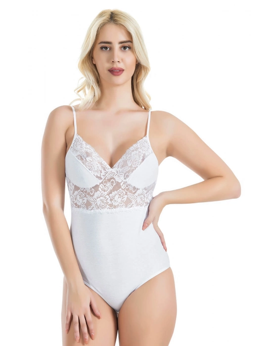 Beruflic İp Askılı Dantelli Kadın Body 334