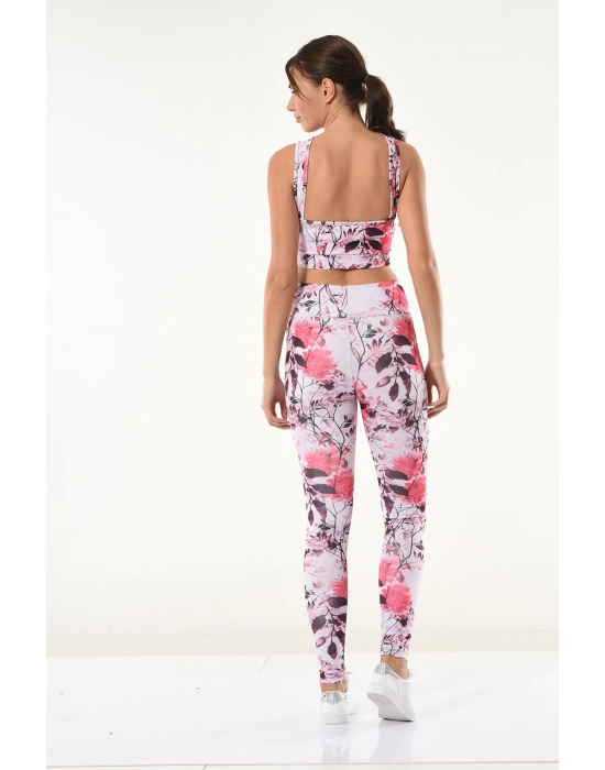 Beruflic Kadın Çiçek Desenli Büstiyer Tayt Takım 530