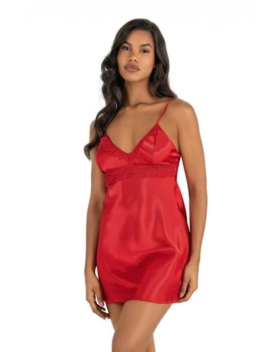 Beruflic Kırmızı Kısa Saten Gecelik