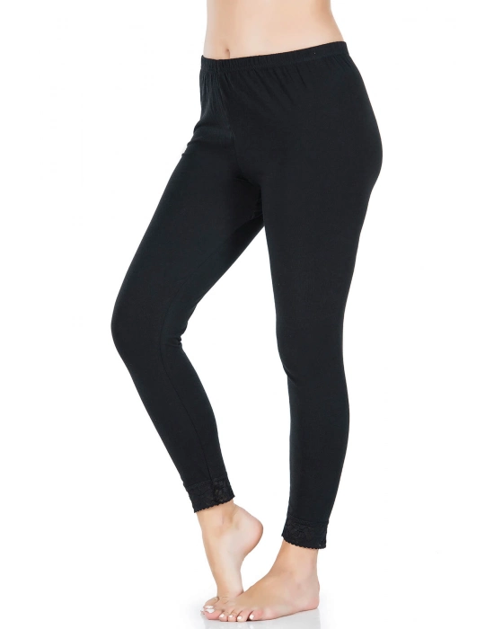 Beruflic Paça Dantelli Uzun Battal Kadın Tayt 413b