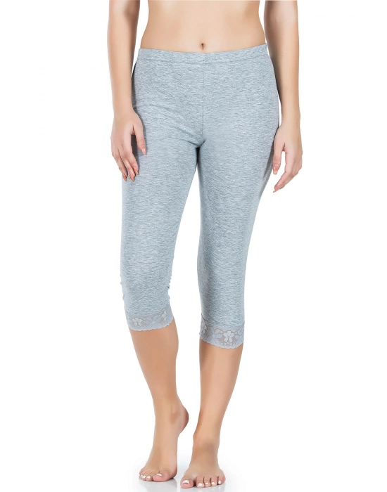 Beruflic Paçası Dantelli Battal Kısa Kadın Tayt 414b