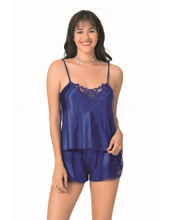 Beruflic  Saks Saten Babydoll Şort Takımı