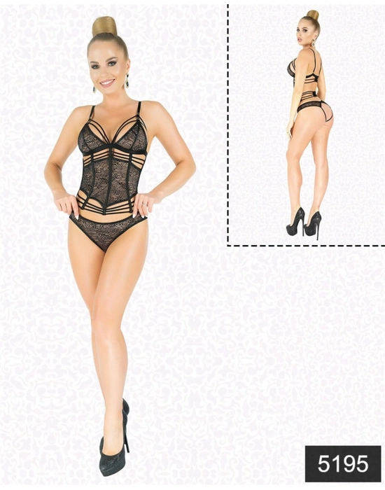 Beruflic Simli Dantel Büstiyer Takım