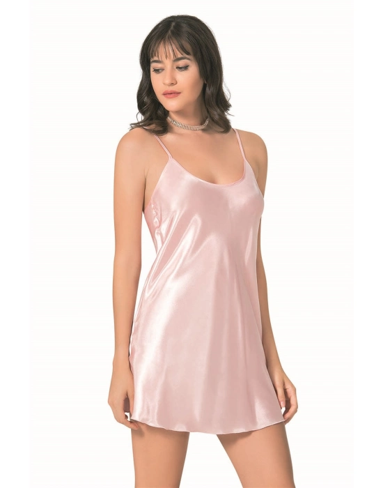 Beruflic  Somon Kısa Saten Gecelik