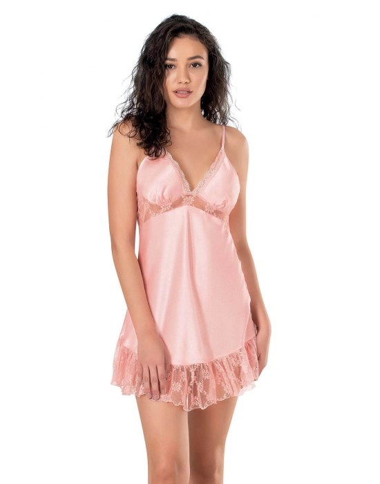 Beruflic  Somon Kısa Saten Gecelik