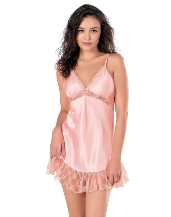 Beruflic  Somon Kısa Saten Gecelik