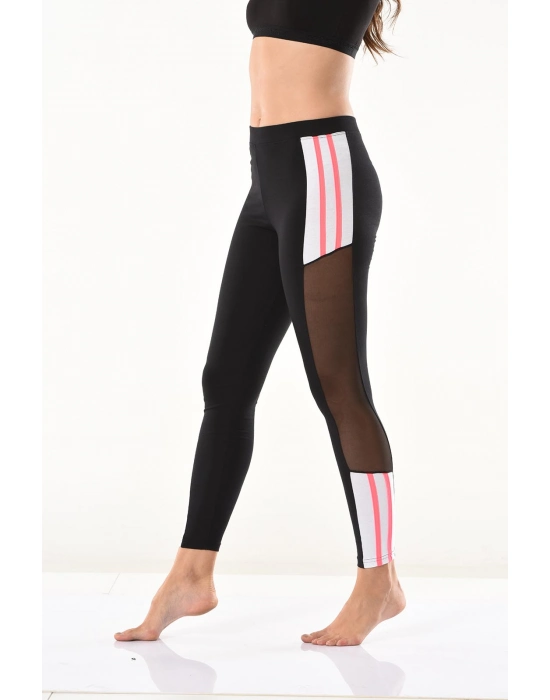 Beruflic Transparan Detaylı Şeritli Kadın Tayt 0584