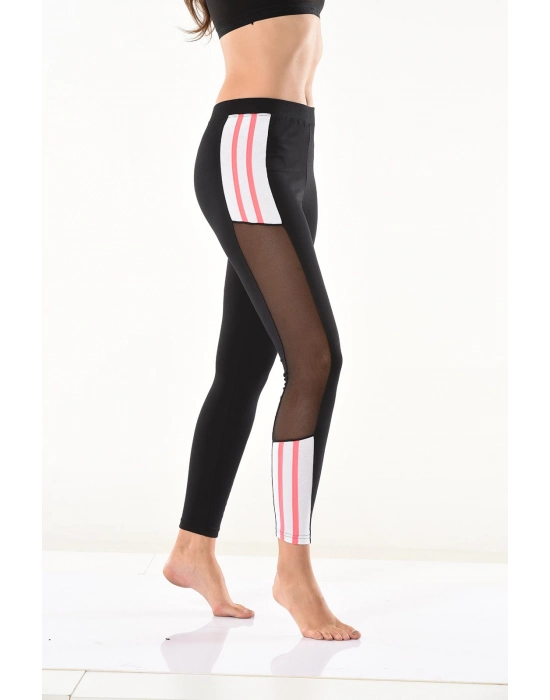 Beruflic Transparan Detaylı Şeritli Kadın Tayt 0584