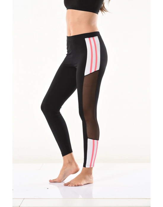 Beruflic Transparan Detaylı Şeritli Kadın Tayt 0584