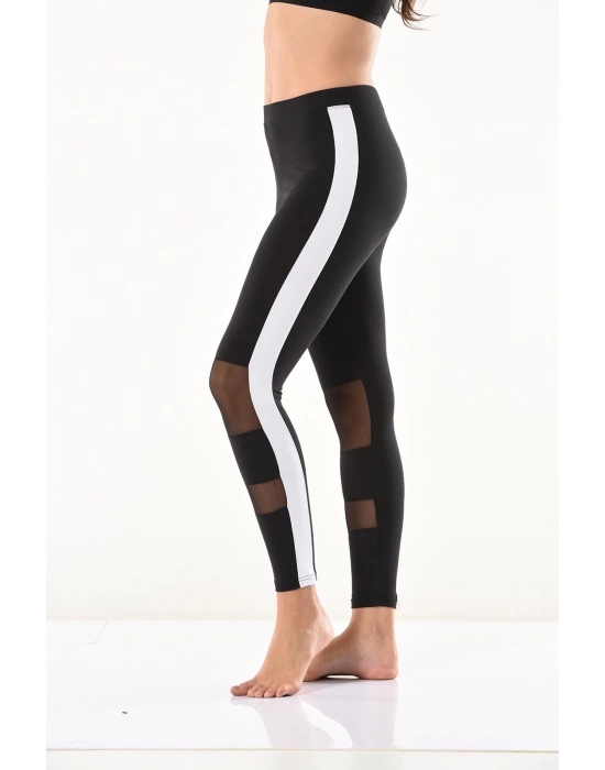 Beruflic Transparan Detaylı Şeritli Kadın Tayt 0587