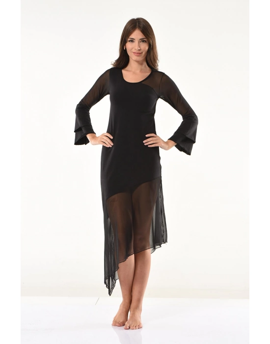 Beruflic Transparan Detaylı Uzun Elbise 958