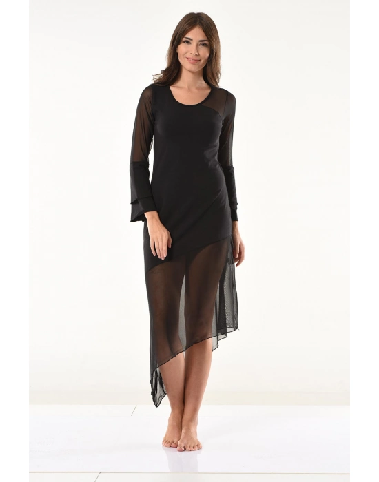 Beruflic Transparan Detaylı Uzun Elbise 958