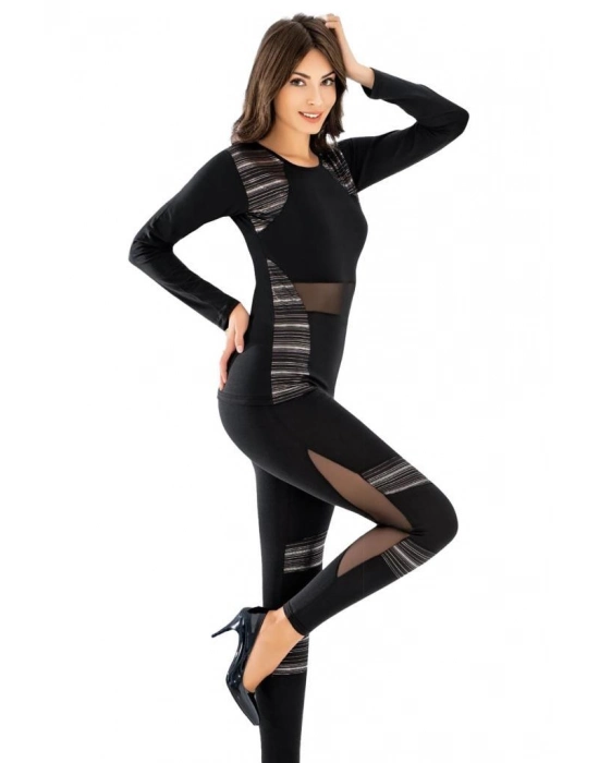 Beruflic Tül Detaylı Modelli Tayt Takımı 1132